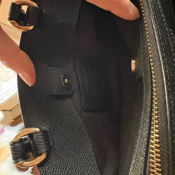 Black Coach Crossbody Purse with Gold Accents - Picture 7 of 13